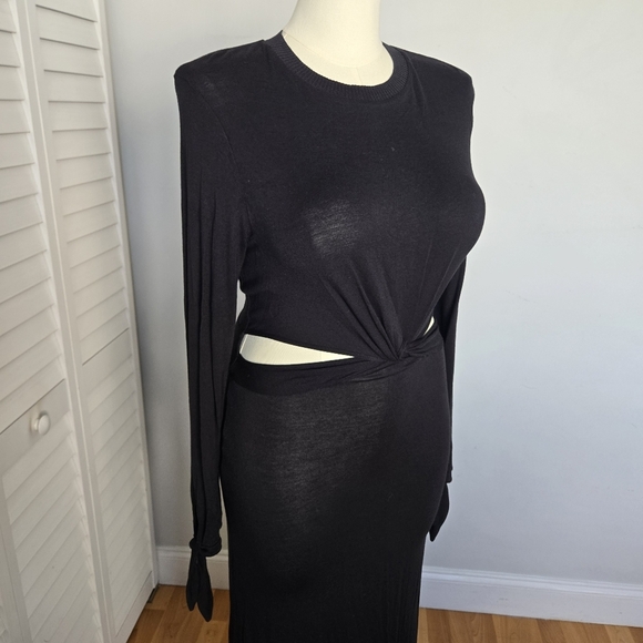 ASOS Cutout Maxi Dress Women's 12T Witchy Goth Vampire Morticia Adams Romantic - Picture 3 of 12